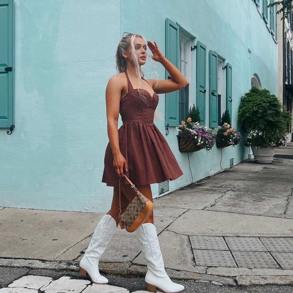 Princess Polly boutique lyle mini dress brown